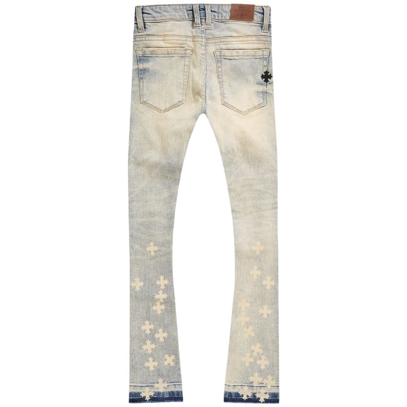 Kids Super Skinny Stacked Forbidden Fruit Denim (Iced Lager) JTFP2318K