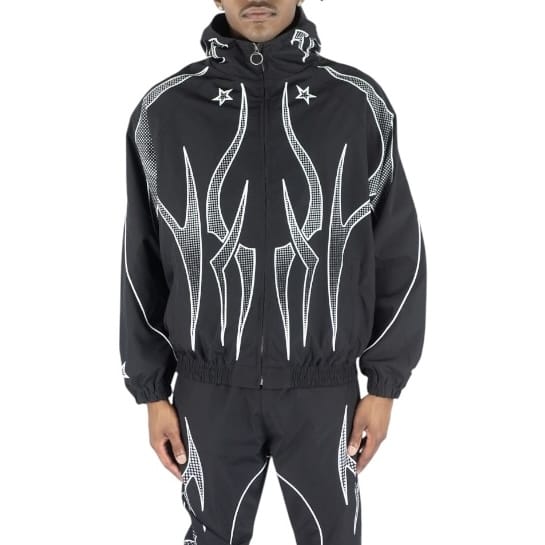 R3bel Denim Hooded Windbreaker Set (Black) 3163-835