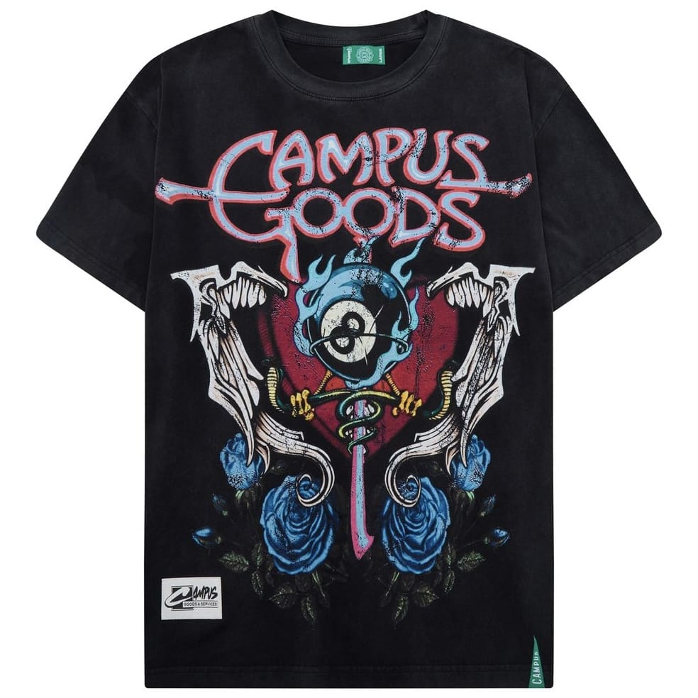 Campus Goods Burning Heart Tee (Vintage Black) CG-SUM26-011