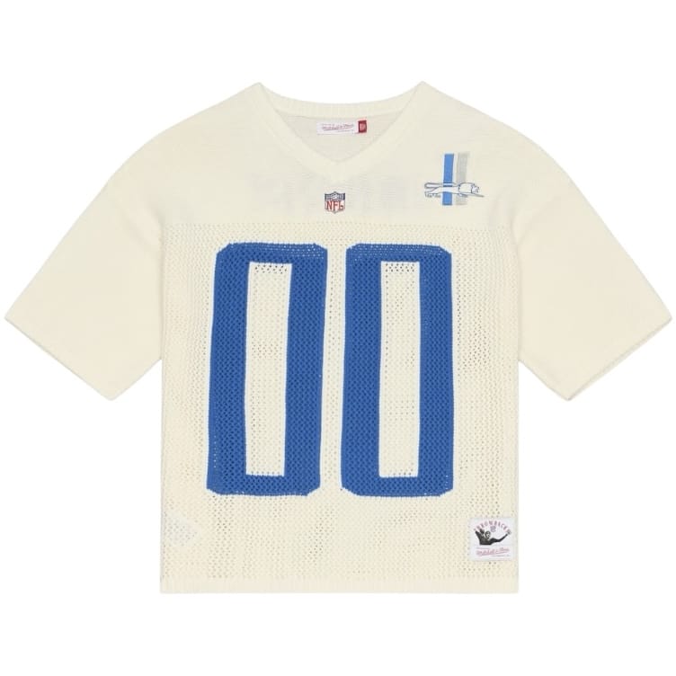 Mitchell & Ness Detroit Lions Retro Roots SS Sweater Jersey (Cream)