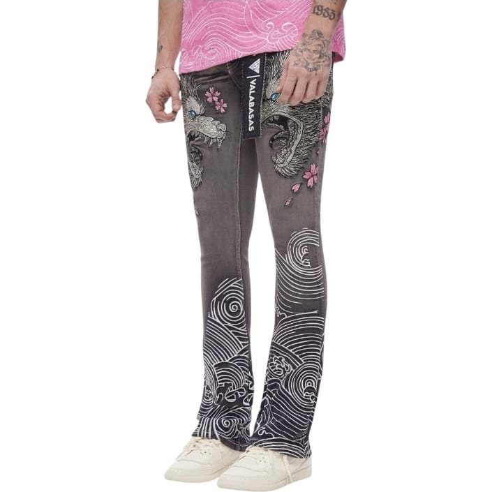 Valabasas Tenka Stacked Denim Jean (Grey Wash) VLBS-VJ3-1127