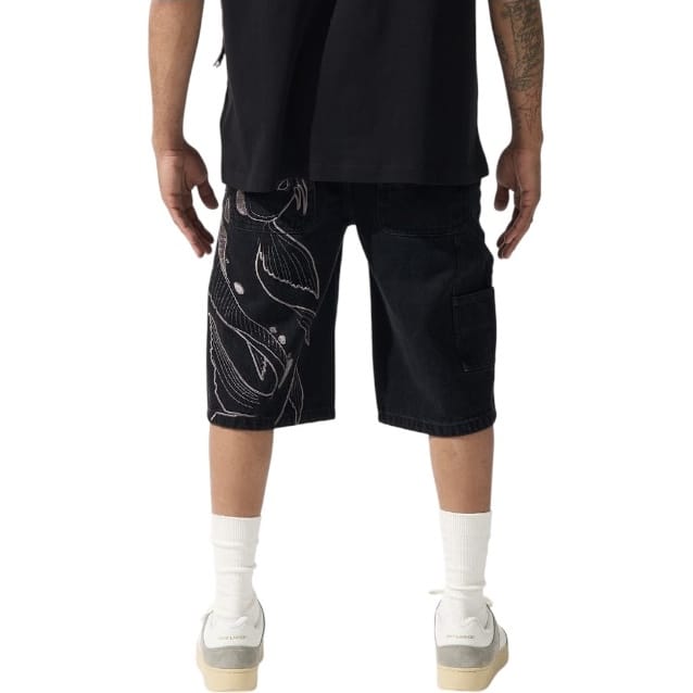 Serenede Koi Denim Shorts (Black)