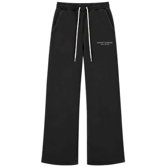 Almost Someday Smoke Crewneck & Flare Pants Set (Black)