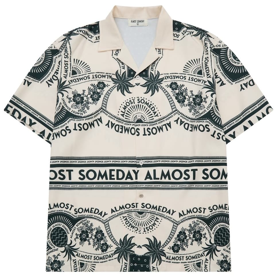Almost Someday Habana Button Up & Short Set (Green/Cream)