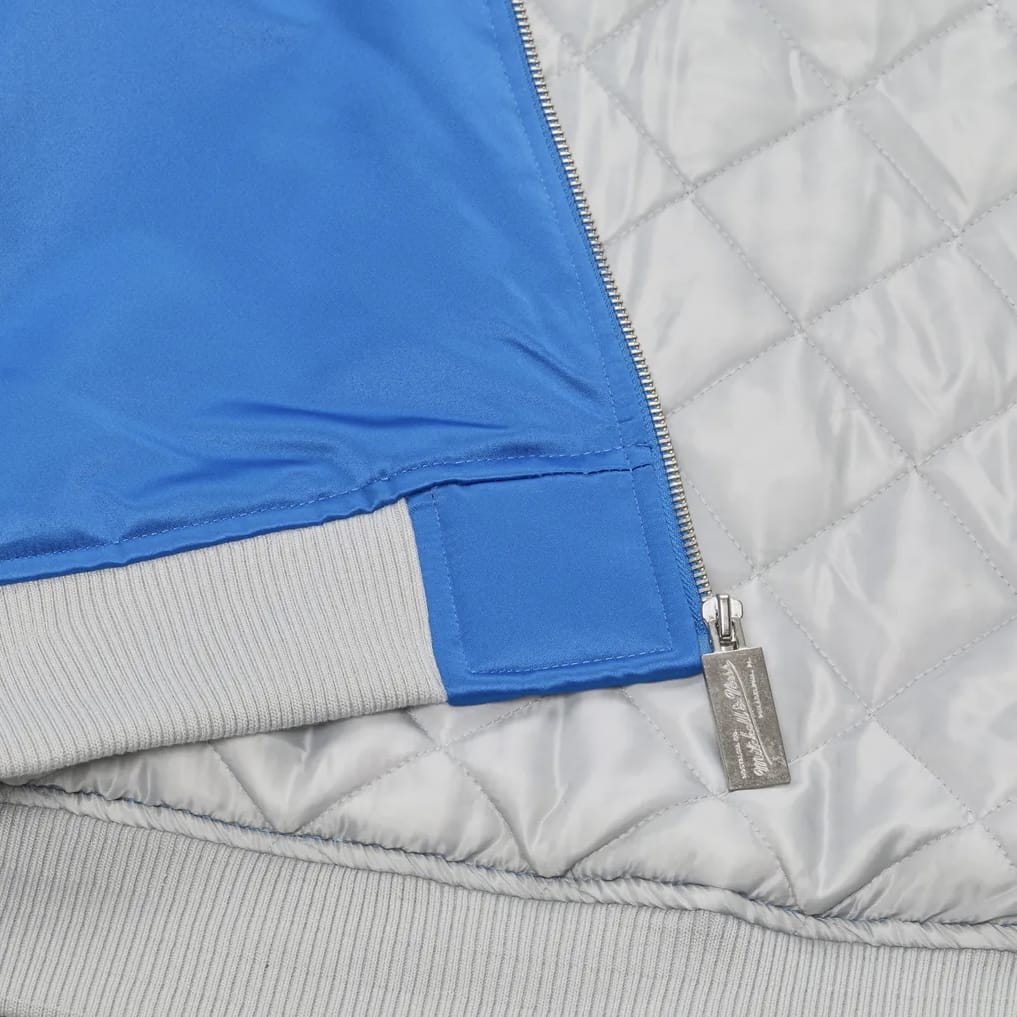 Mitchell & Ness Detroit Lions Triple Check Hwt Satin Full-Zip Jacket (Blue)