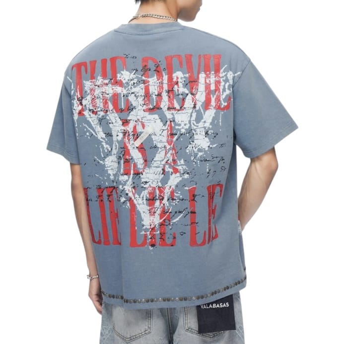 Valabasas Devilish Lies Tee (Vintage Blue) VLBS-VT1-1118