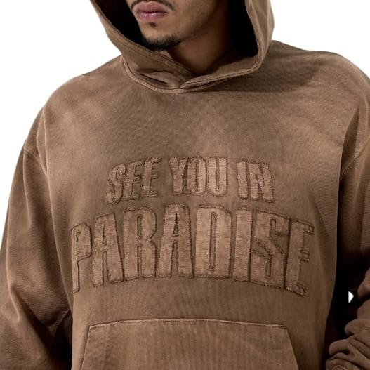 See You In Paradise Oasis Washed Pullover Hoodie (Brown) 8864H