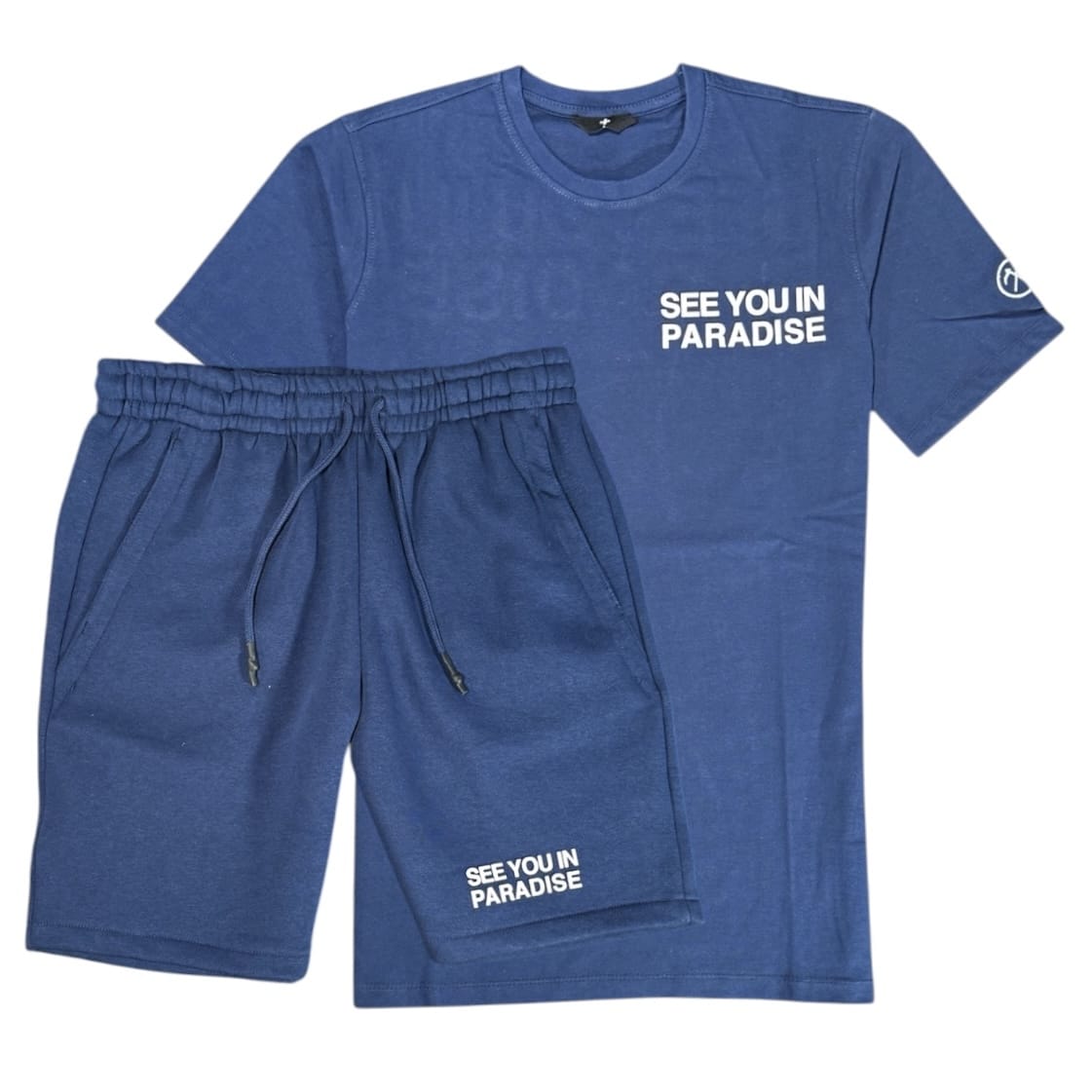 See You In Paradise Tonal Short Set (Navy) 2078A/2078S