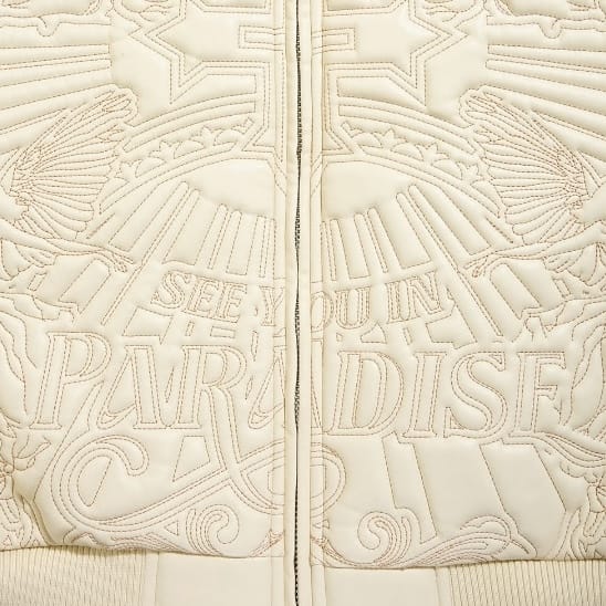See You In Paradise Skull & Angel Stitched Bomber Jacket (Khaki) 91683