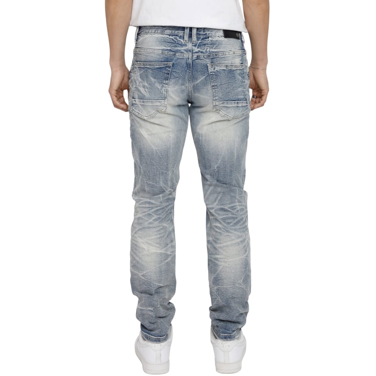 Smoke Rise Honeycomb Effect Washed Jeans (Highland Blue) JP26F205