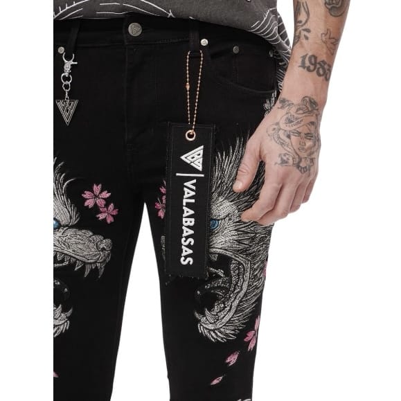 Valabasas Tenka Stacked Denim Jean (Jet Black) VLBS-VJ3-1127