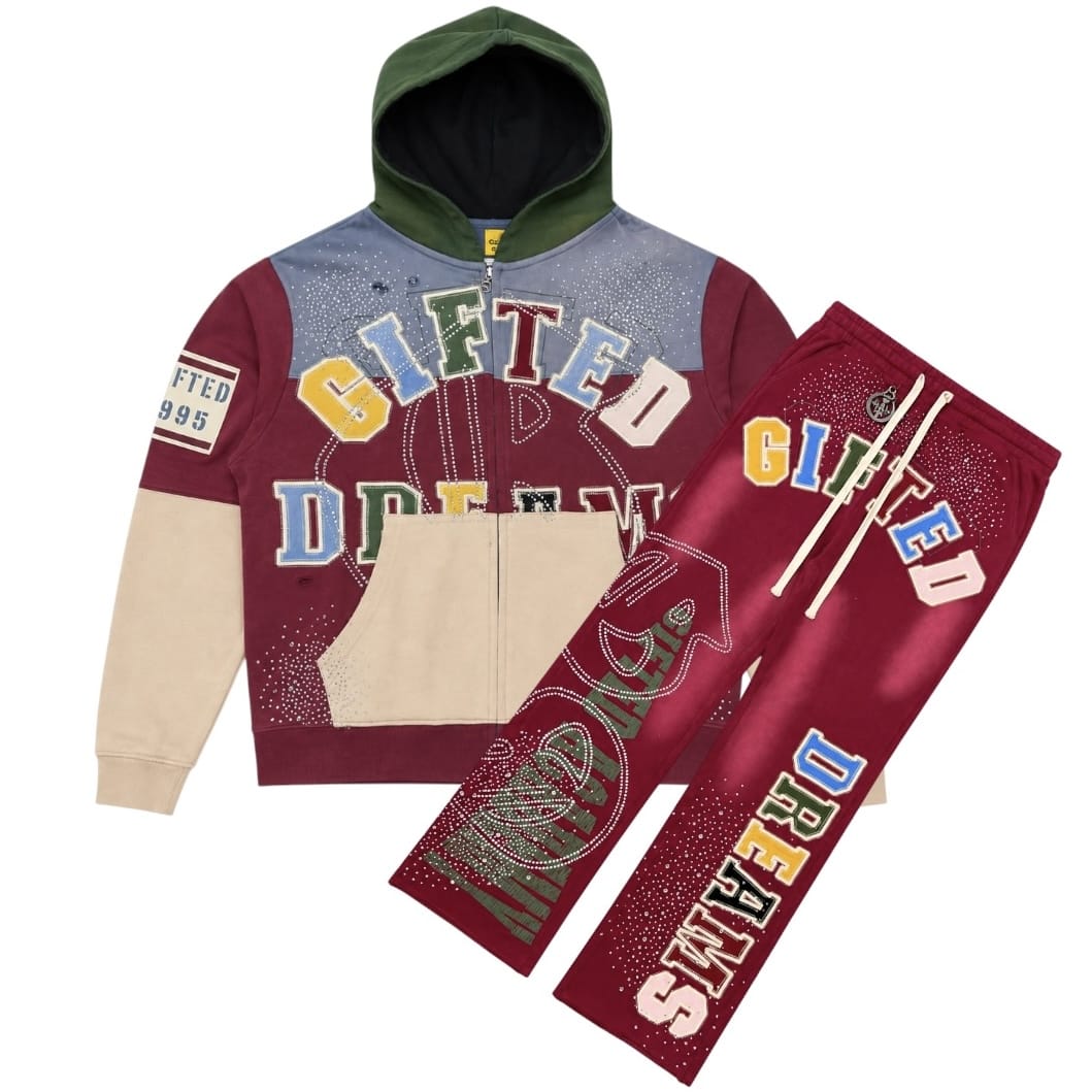 GFTD La Gifted Academy Hoodie & Pants Set (Burgundy)