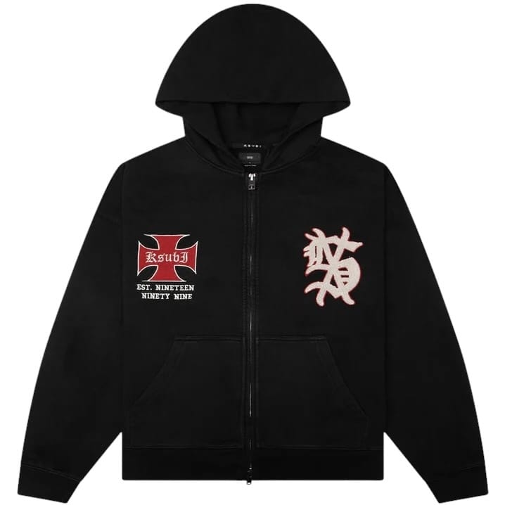 Ksubi League Ekcess Zip Hoodie (Jet Black) MSP26FL002