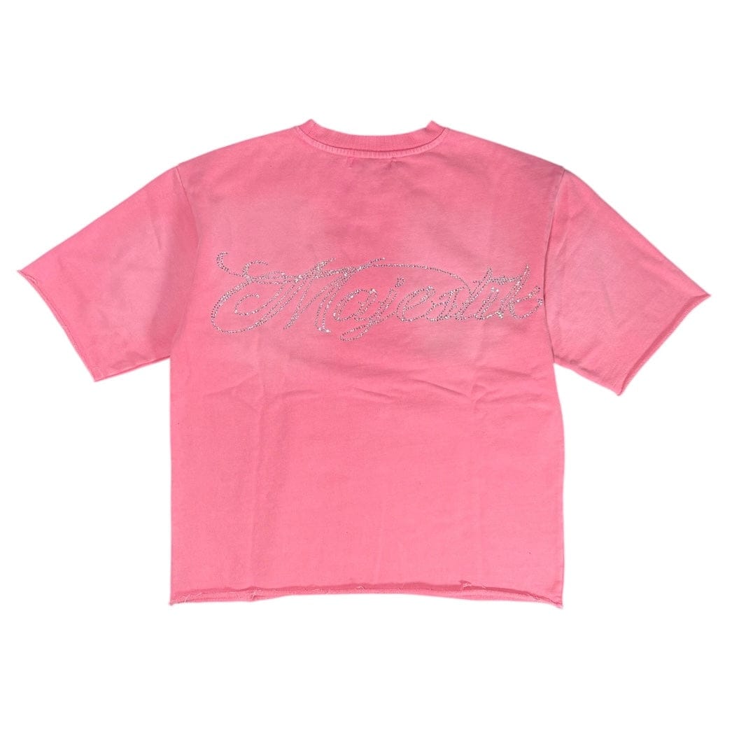 Majestik Broken Heart Garment Dyed Print F.Terry Tee (Pink) FT2637