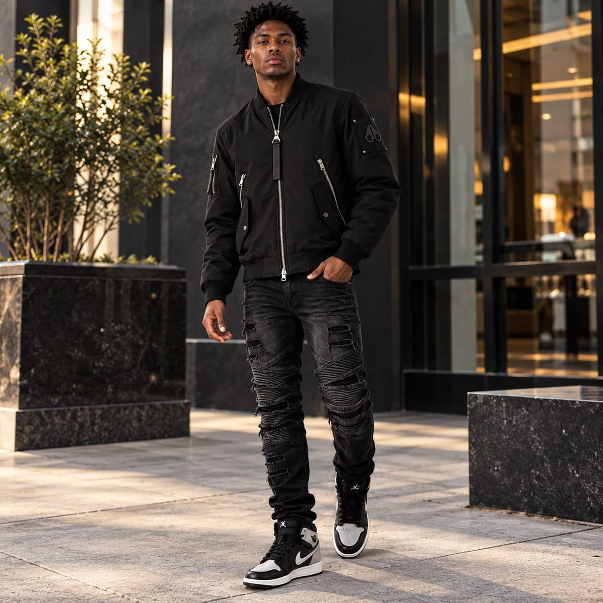 Moose Knuckles Courville Bomber Jacket (Black)
