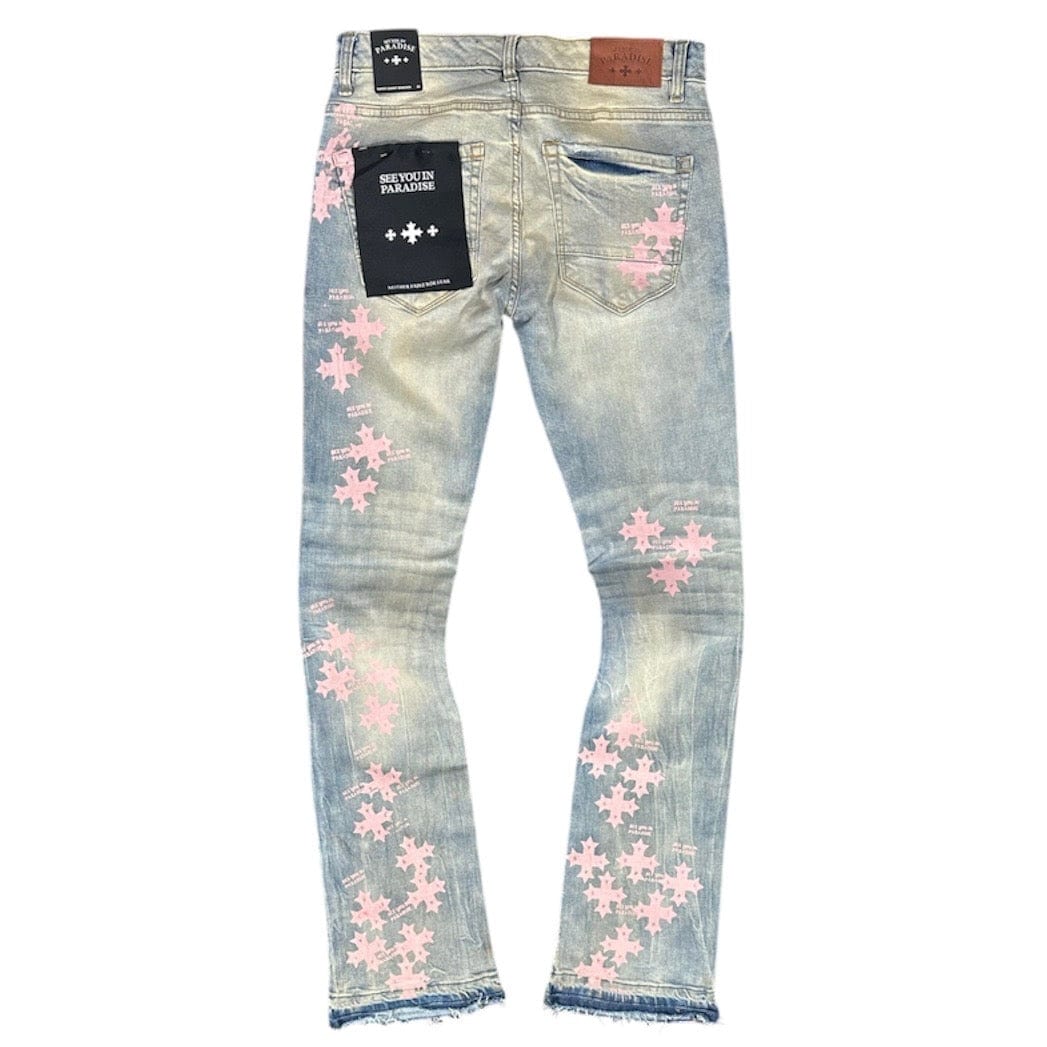 See You In Paradise Stamp Stacked Denim (Iced Lager) JTF2293