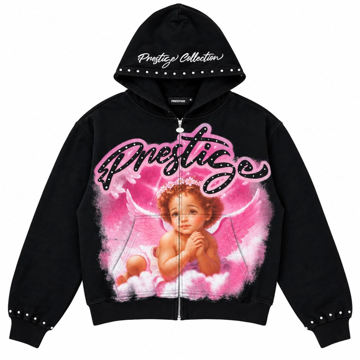 Prestige Collection Angel Hoodie (Black/Pink)