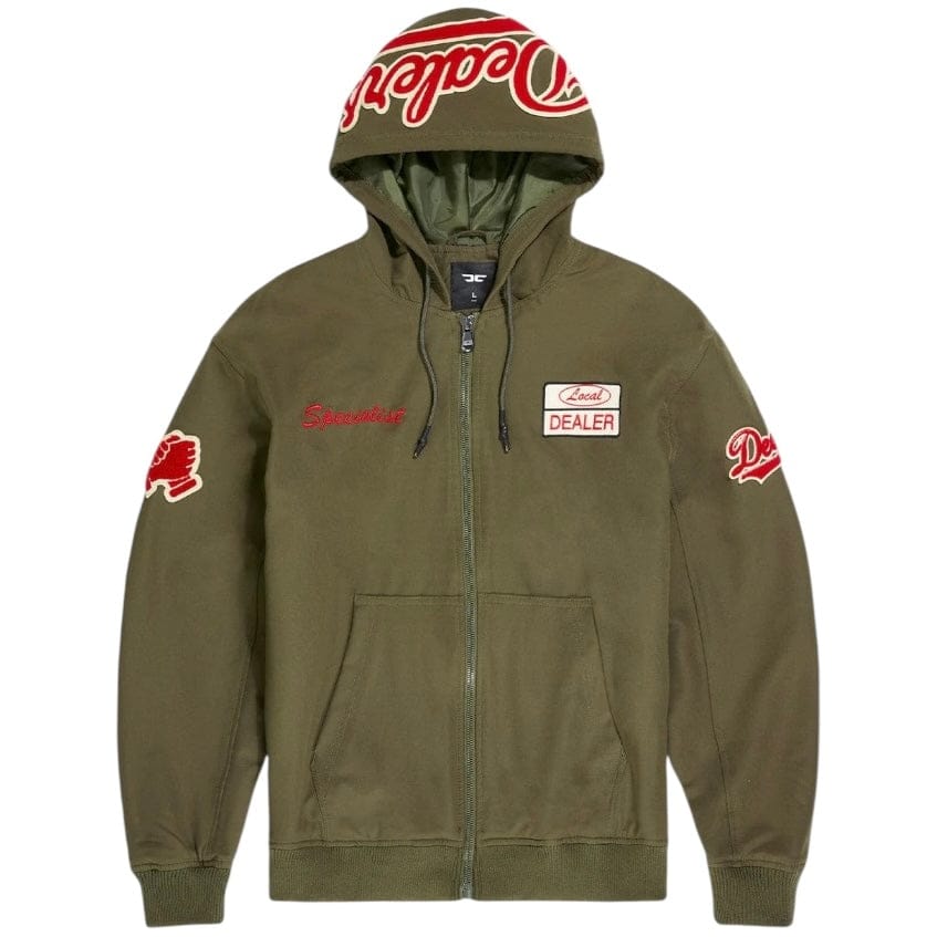 Jordan Craig Local Dealer Zip Up Windbreaker Hoodie (Olive) 8838H