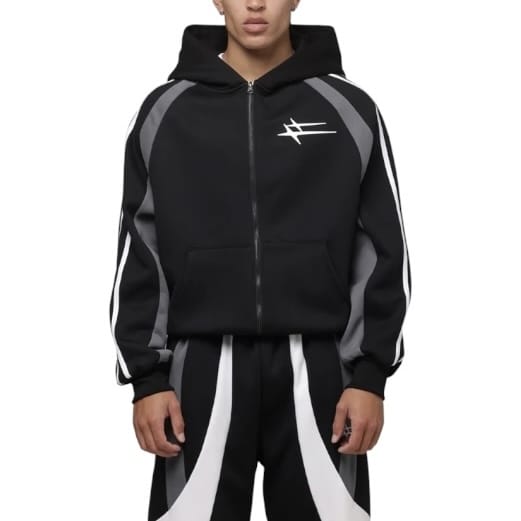 Loiter Hybrid Tek Zip Hoodie & Sweatpants Set (Black)