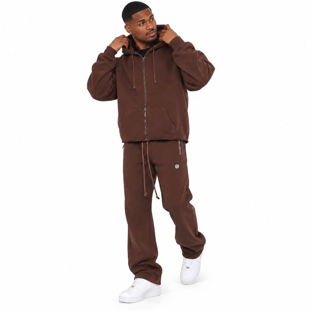 Cult Of Individuality French Terry Zip Hoodie & Sweatpants Set (Pinecone)