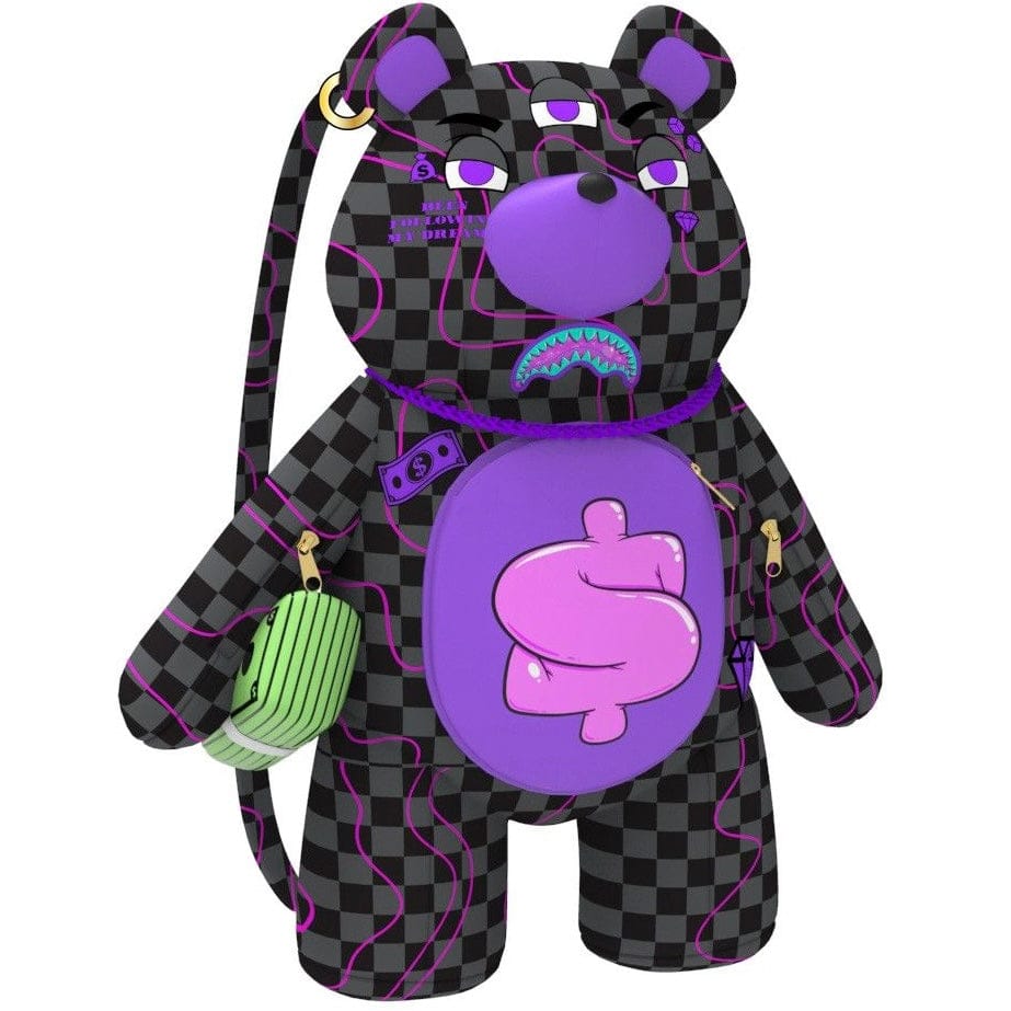 Sprayground Purple Slime Takeover Moneybear Backpack
