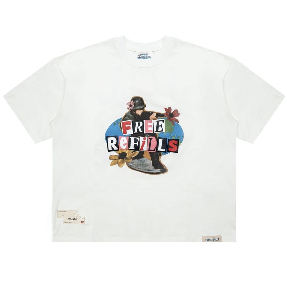 Free Refills Peace Tee (Off White) FR-S26-097