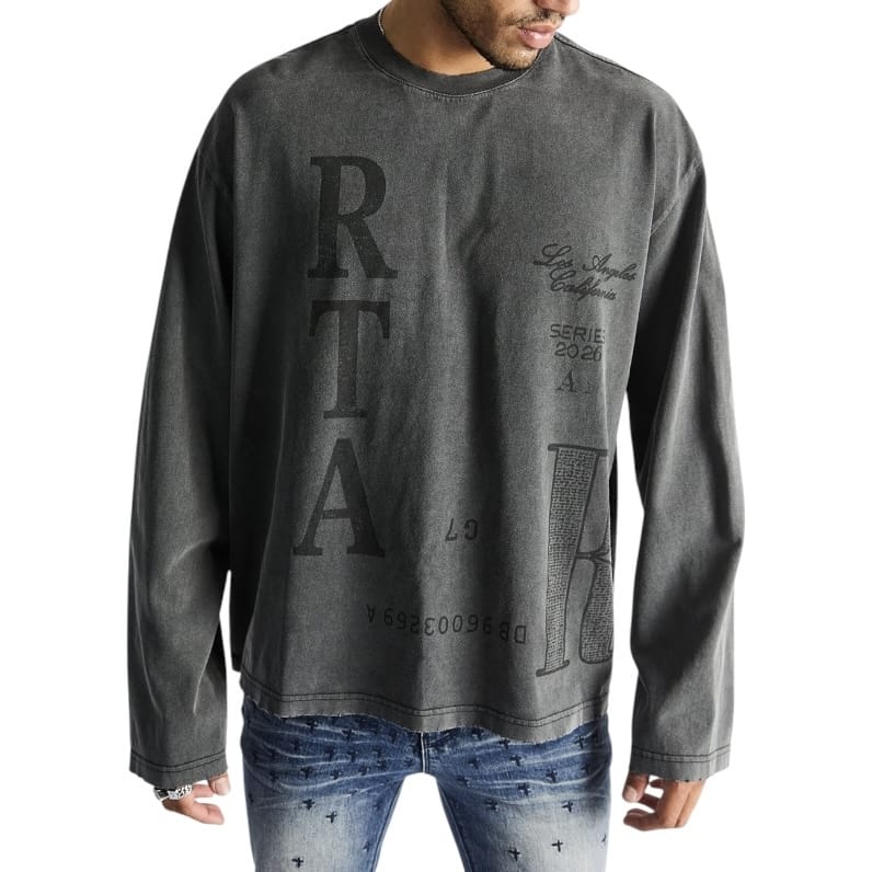 Rta Marceau Oversized Long Sleeve Tee (Vintage Black Counterfeit)