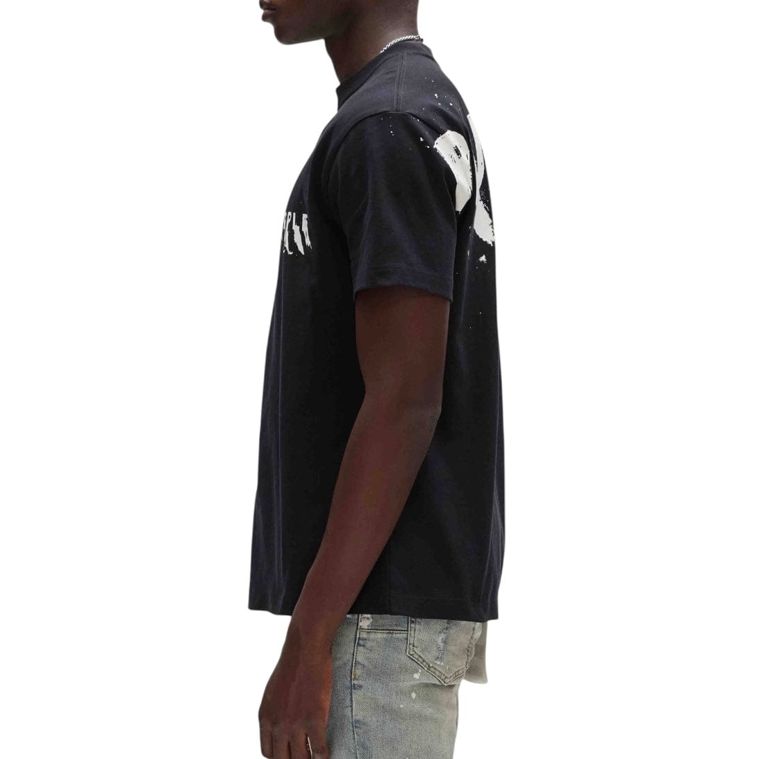 Purple Brand Painted Wordmark Hwt Jersey SS Tee (Black) P117-HJBB423