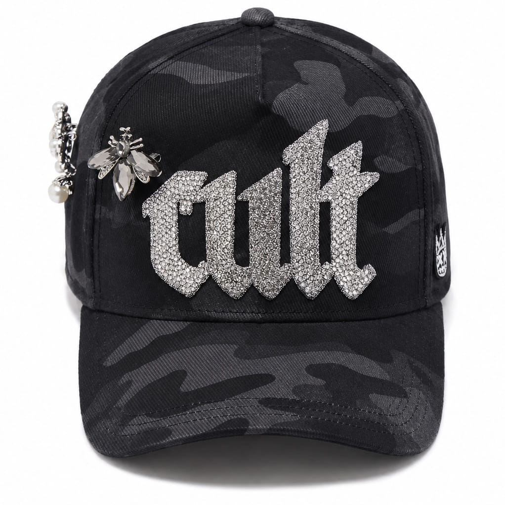 Cult Of Individuality Old English Crystal Logo Hat (Black Camo)