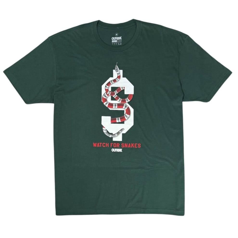 Outrank Watch For Snakes T-Shirt (Green) - OUTRNK059