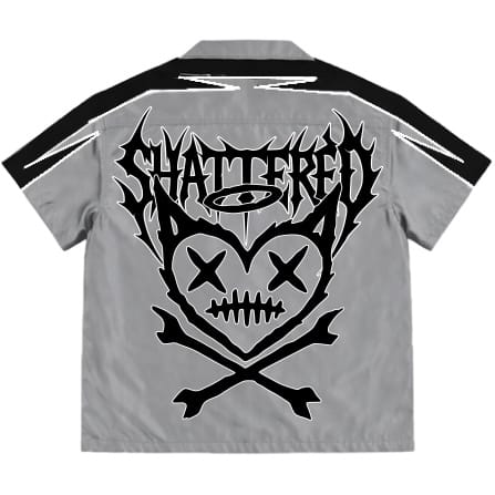 Shattered Hearts Logo Nylon Short Set (Gray/Black)