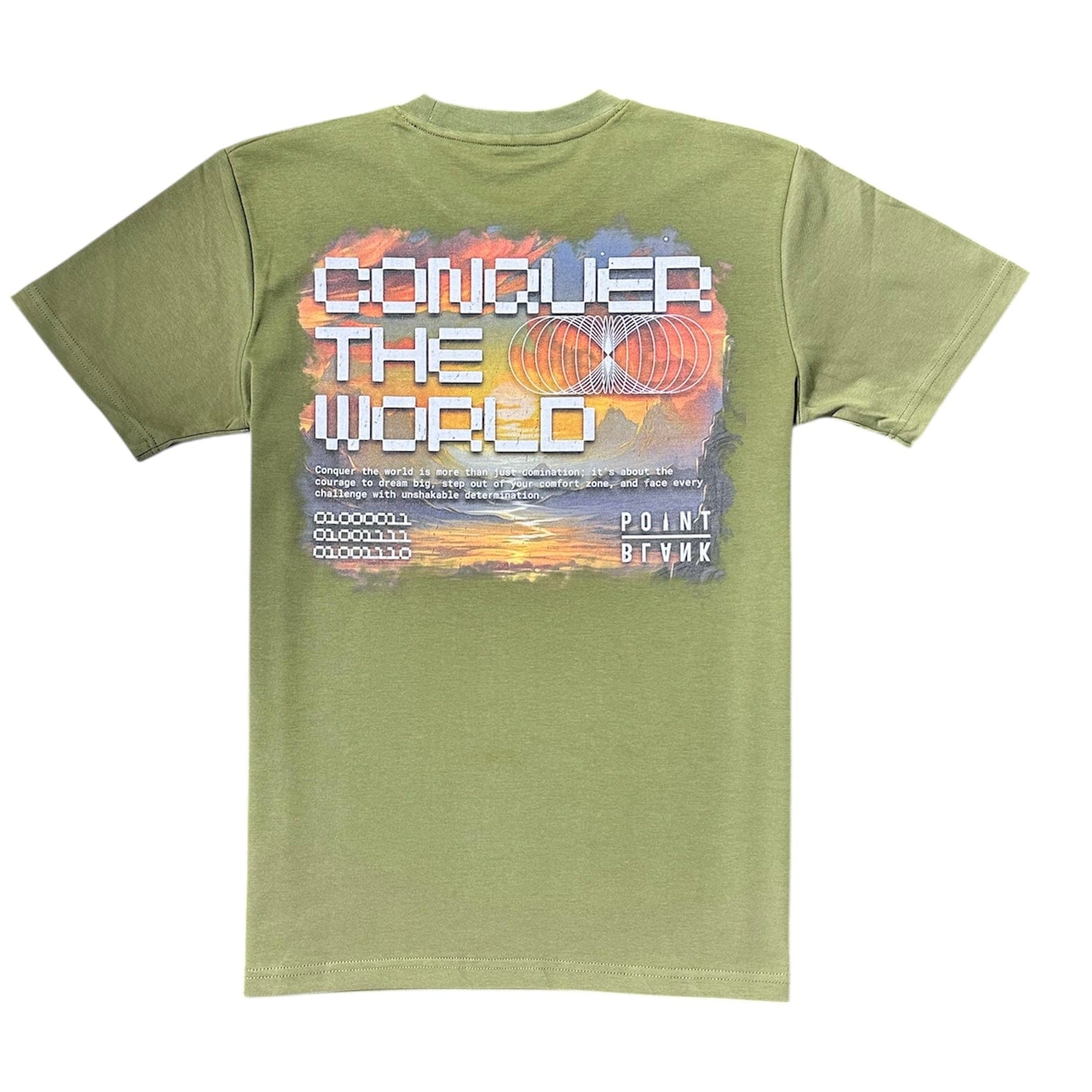 Point Blank Keep On Hustlin Conquer The World Tee (Olive) OBMY25TS_17
