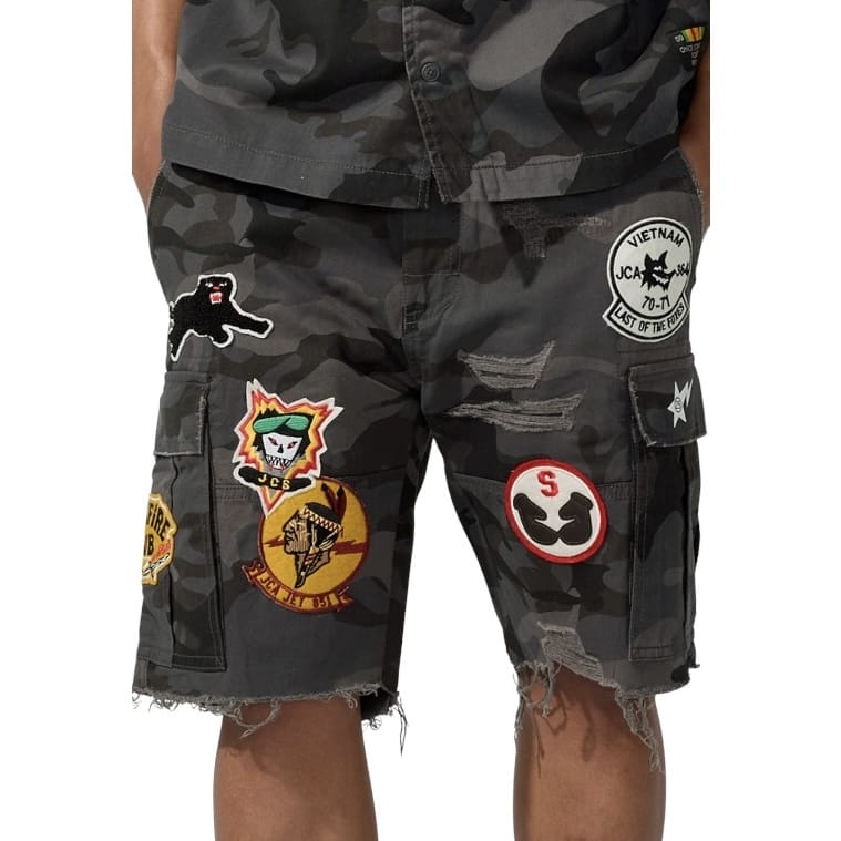 Jordan Craig Retro War Angel Cargo Shorts (Black Camo)