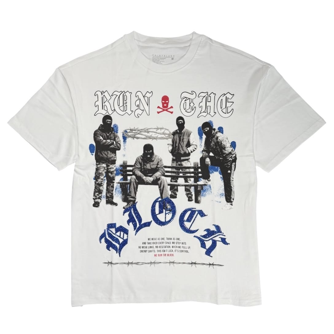 Point Blank Run The Block Tee (White)