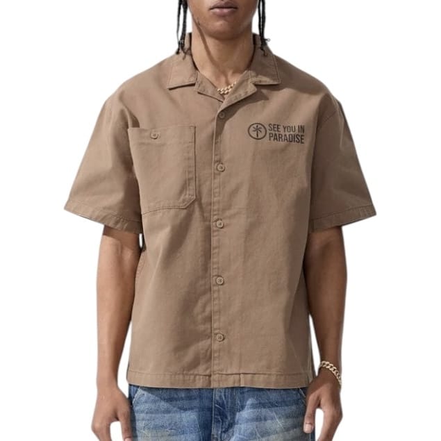 Jordan Craig See You In Paradise Vintage S/S Work Shirt (Khaki) 2566A