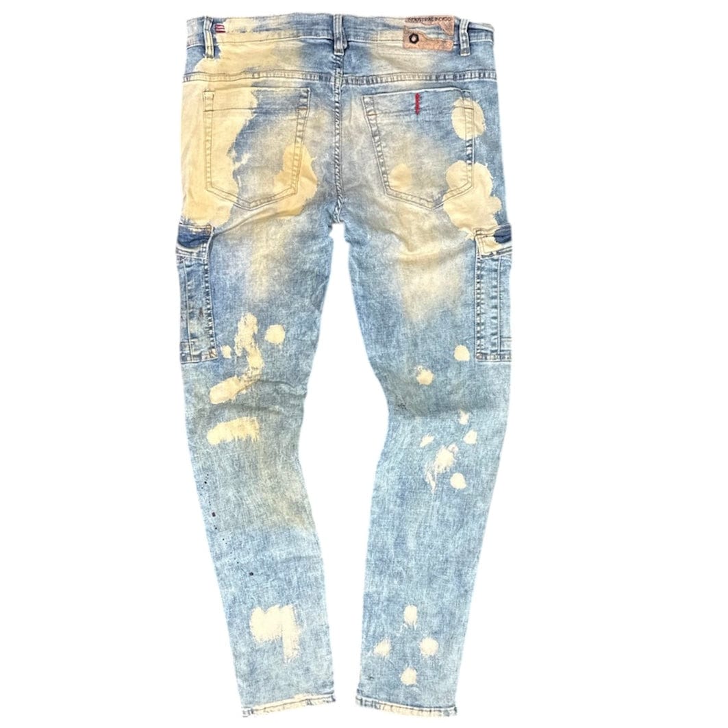 Industrial Indigo Strap Jean (Bleached Sand/Yellow) ITN-WB