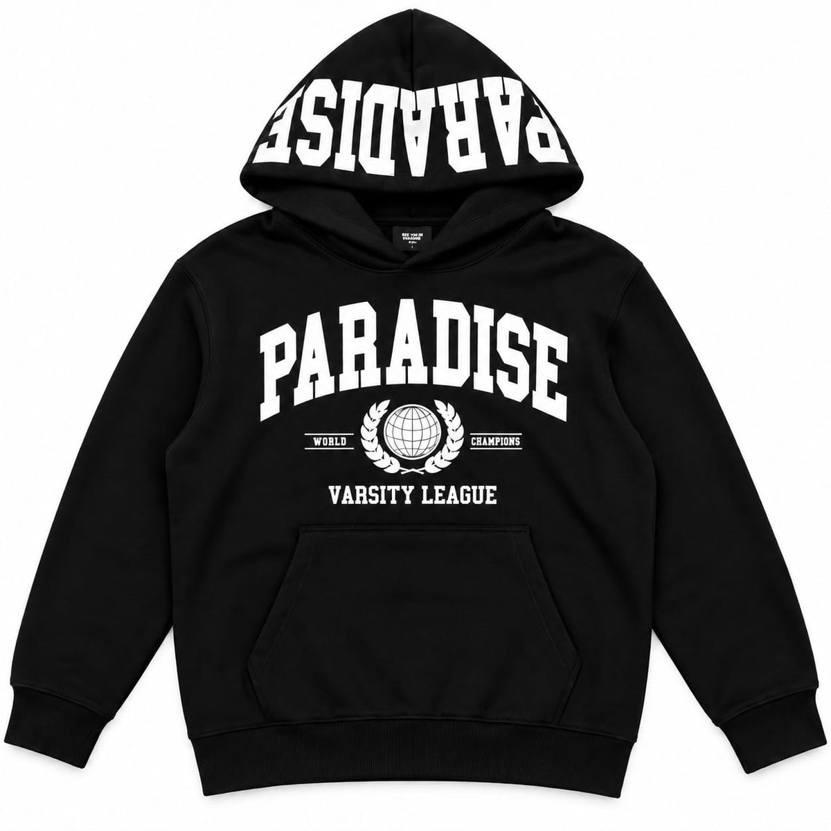 See You Paradise High Density Collegiate Hoodie (Black) 8809H