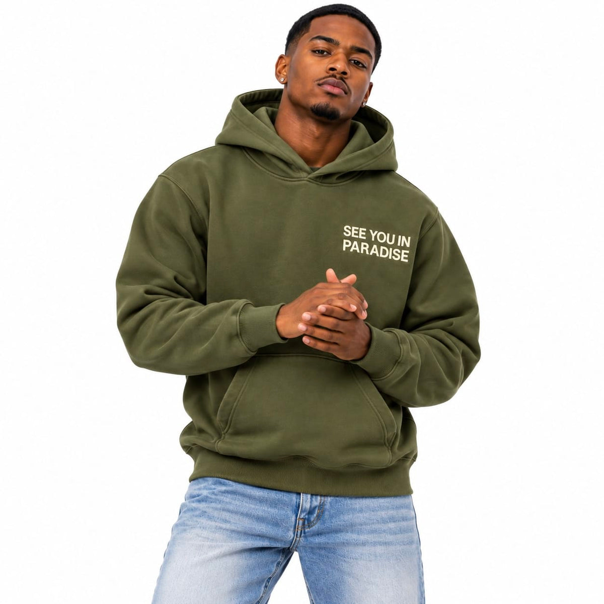 See You In Paradise Wingspan Hoodie (Olive/Cream) 8816H