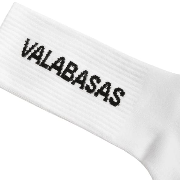 Valabasas Footprint Socks (White) VAL-SOCK-001