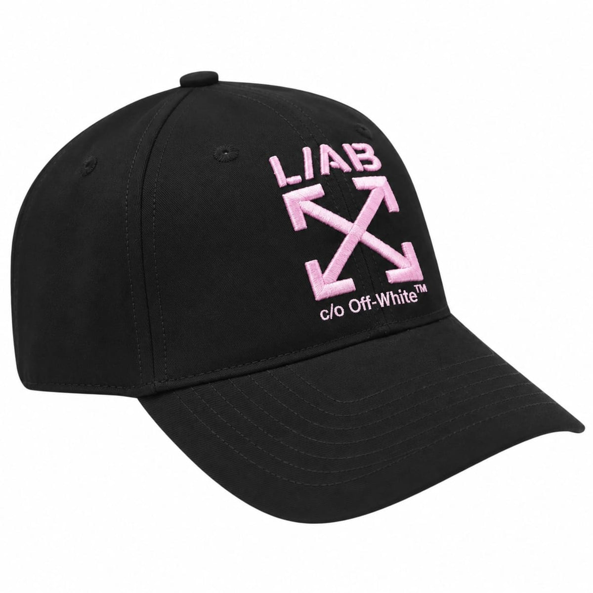 Lab Off-White Clamp Arrows Curved Brim Twill Hat (Black/Pink)