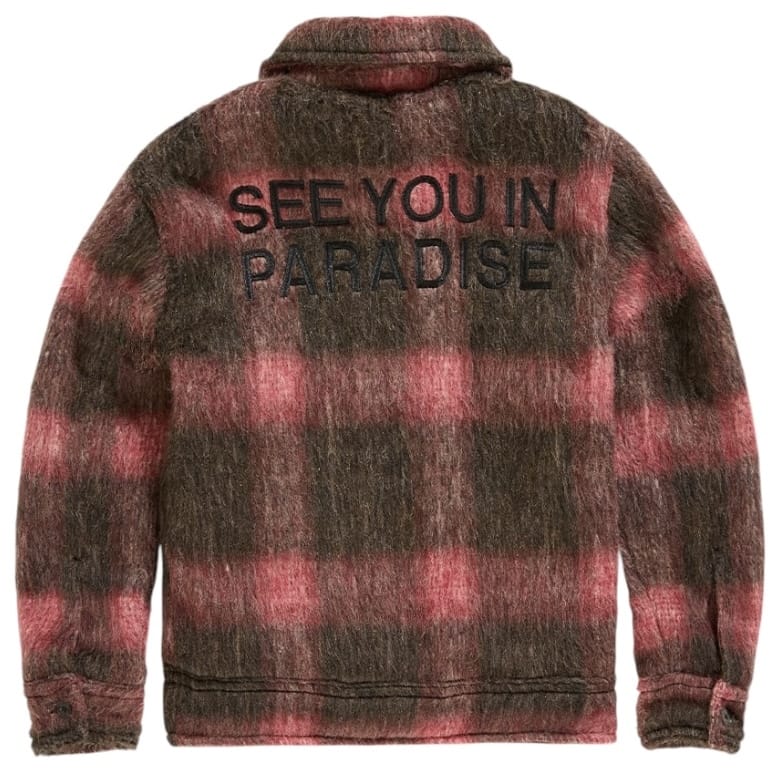 Kids See You In Paradise Hooded Flannel Shacket (Red) 2568K