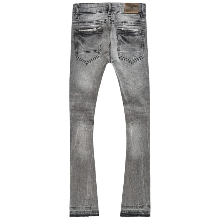 Kids Jordan Craig Stacked Shreds On Knees Denim (Smoked Grey) JTF2294K