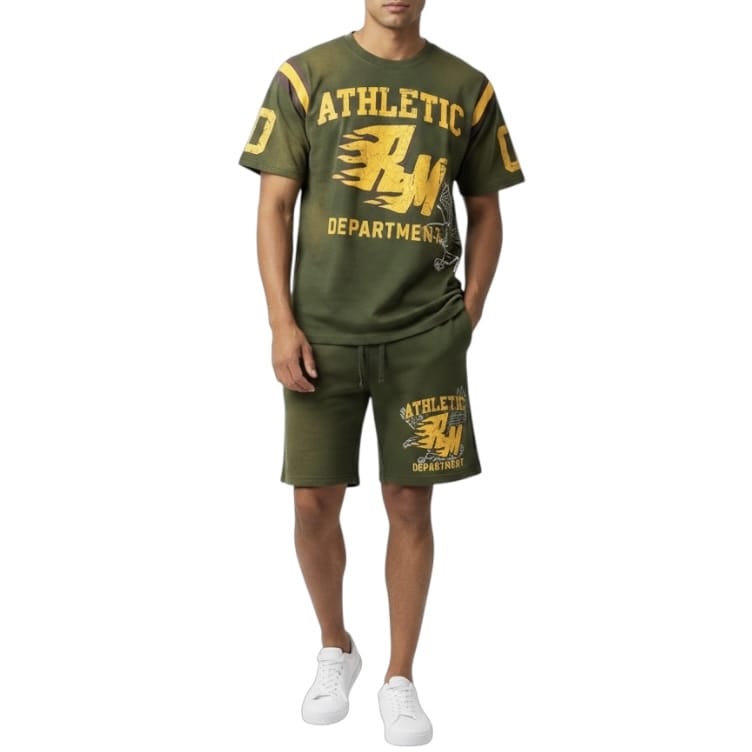 Rebel Minds Flaming RM Interlock Jersey & Short Set (Olive)