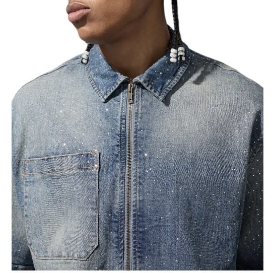Jordan Craig Radiant Denim Zip Up Shirt (Lager) 2082