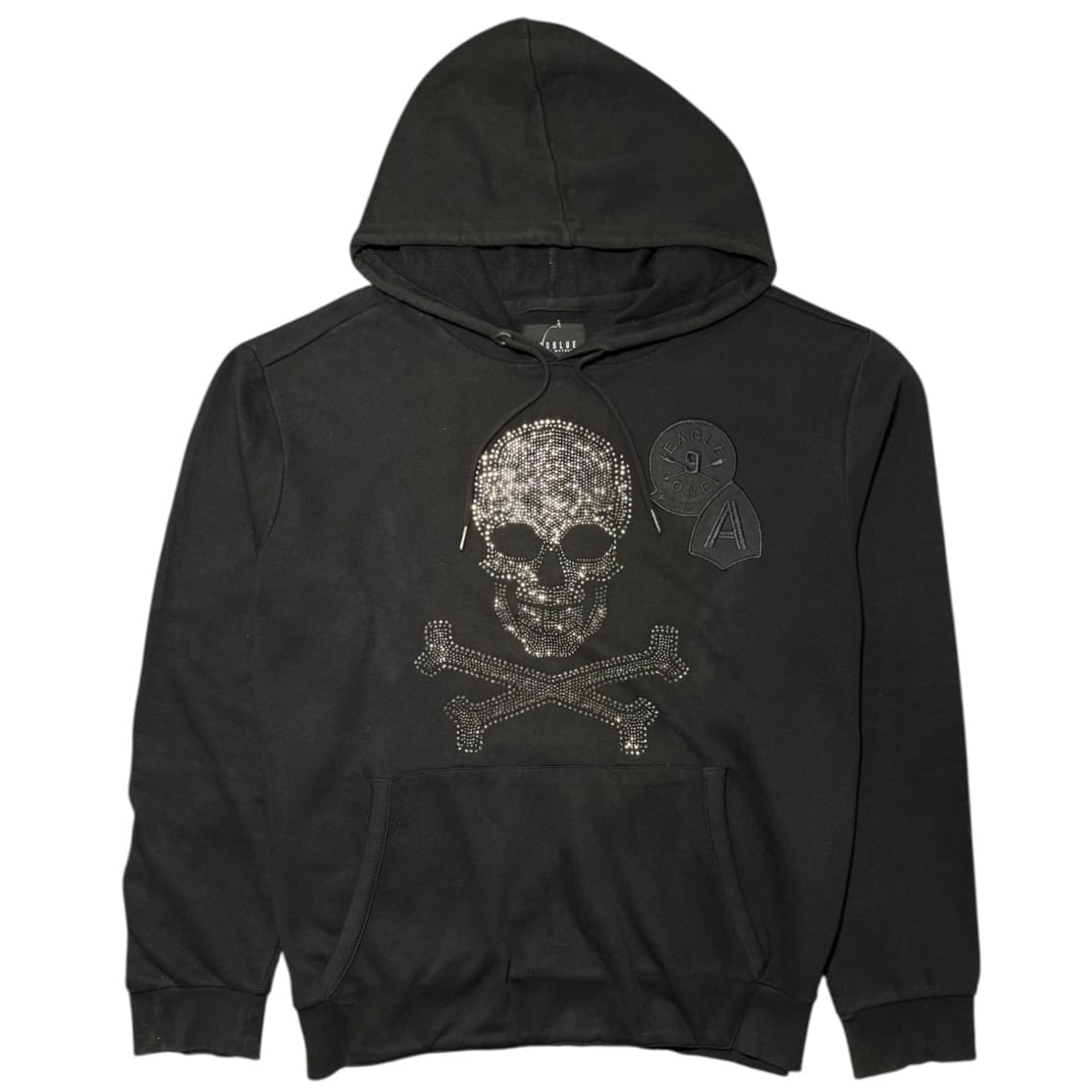 Mad Blue Patch Skull Hoodie (Black) MT7766