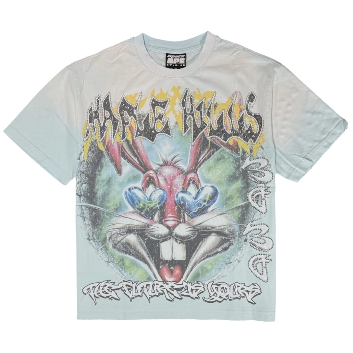 Point Blank Bunny Rhinestone Tee (Light Blue)