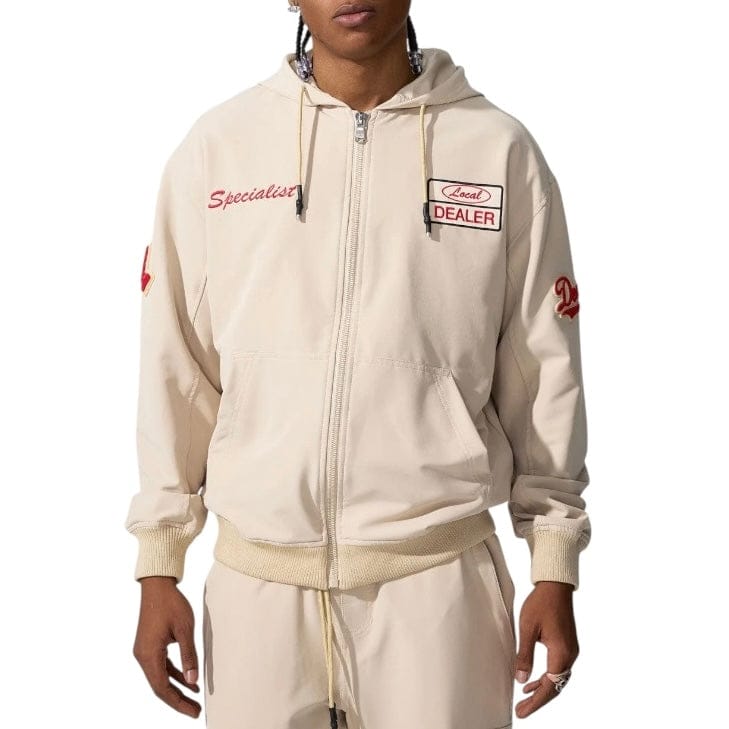 Jordan Craig Local Dealer Zip Up Windbreaker Hoodie (Khaki) 8838H
