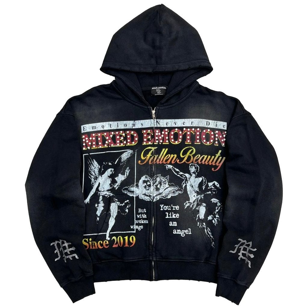 Mixed Emotion Broken Wings Hoodie (Black)