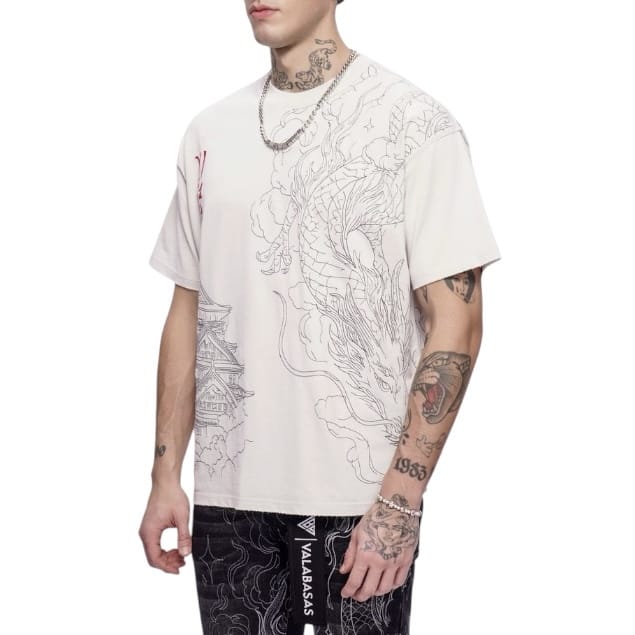 Valabasas Mist Temple Tee (Washed White) VLBS-VT1-1099
