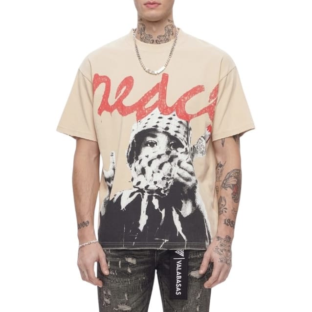 Valabasas Peace Over Purge Tee (Beige) VLBS-VT1-1105